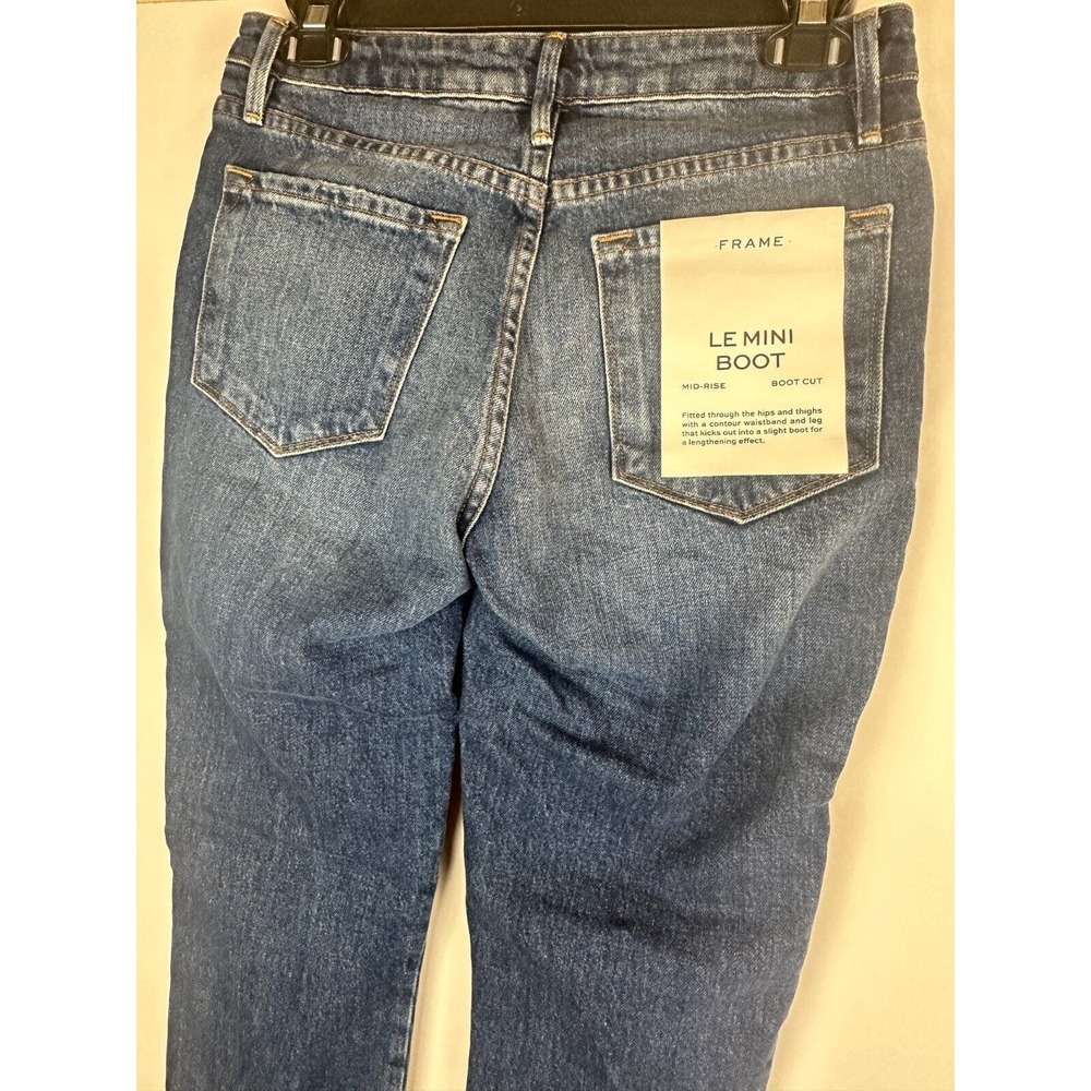 NWT FRAME Le Mini Boot Mid Rise Patchwork Snake Skin Print Jeans Women's Size 24 - Picture 11 of 15